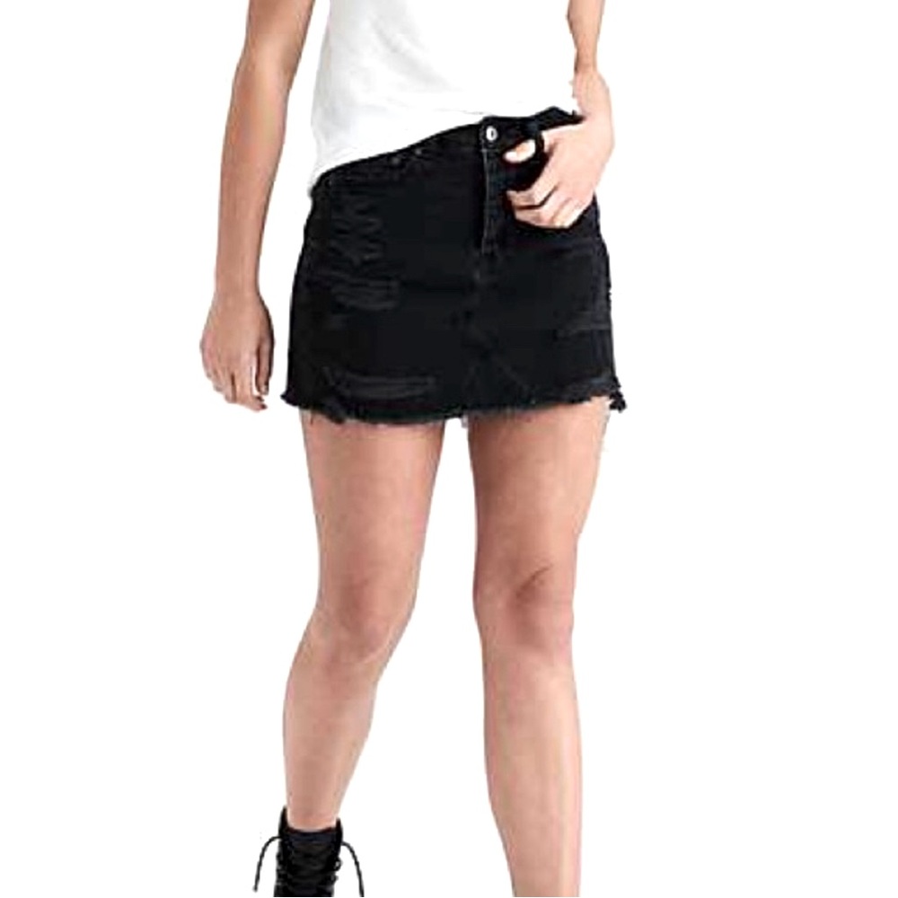 Distressed Denim skirt